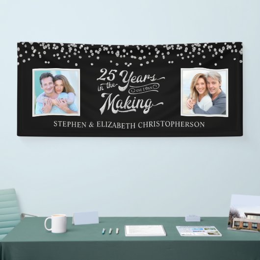 25e Jubileum Dan & nu Foto's Zilveren Confetti Spandoek (Beurs)