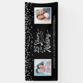 25e Jubileum Dan & nu Foto's Zilveren Confetti Spandoek (Verticaal)