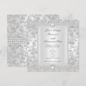 25e Jubileum Diamond Roos Damask Silver White Kaart (Voorkant / Achterkant)