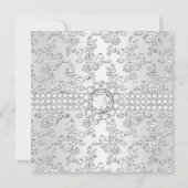 25e Jubileum Diamond Roos Damask Silver White Kaart (Achterkant)