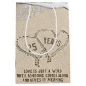 25e Jubileum doorsnede Gemiddelde Gift Bag Medium Cadeauzakje (Voorkant)