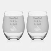 25e Jubileum Drinkware Set Wijnglas Zonder Voet (Achterkant)
