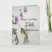 25e Jubileum Elegant kolibrie Kaart (Voorkant)