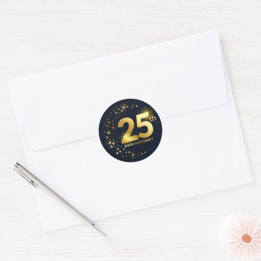 25e Jubileum envelopzegel Ronde Sticker (Envelop)