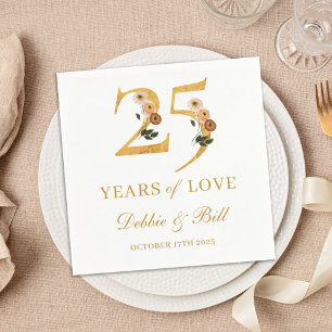 25e Jubileum Feest Wildflower 40 jaar liefde Servet