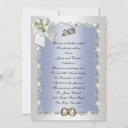 25e Jubileum feestuitnodiging elegant Kaart (Voorkant)