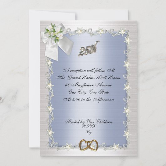 25e Jubileum feestuitnodiging elegant Kaart (Achterkant)