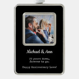 25e Jubileum foto aandenken | Vakantiepaar Verzilverd Omlijst Ornament