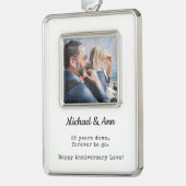 25e Jubileum foto aandenken | Vakantiepaar Verzilverd Omlijst Ornament (Links)