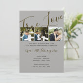 25e Jubileum FOTO Collage SILVER Wed Invites Kaart (Staand voorkant)