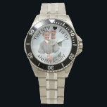 25e Jubileum foto Horloge<br><div class="desc">Gepersonaliseerde foto kijken voor uw vijfentwintigste trouwdag (of personaliseren voor alles wat je wilt!). De sjabloon is ingesteld voor u om uw eigen foto toe te voegen en u kunt ook alle tekst bewerken als u dat wenst. De tekst zit op een semi-transparante randbedekking boven je foto. De voorbeeldtekst luidt...</div>