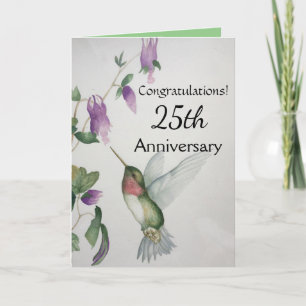 25e Jubileum Gefeliciteerd Hummingbird Kaart