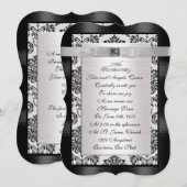 25e Jubileum gelofte verlenging Damask uitnodiging (Voorkant / Achterkant)