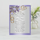 25e Jubileum Gelofte Vernieuwing Elegante Bloemen Kaart (Staand voorkant)