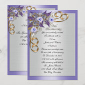 25e Jubileum Gelofte Vernieuwing Elegante Bloemen Kaart (Voorkant / Achterkant)