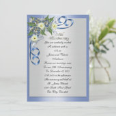 25e Jubileum Gelofte Vernieuwing Elegante Bloemen Kaart (Staand voorkant)