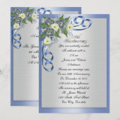 25e Jubileum Gelofte Vernieuwing Elegante Bloemen Kaart (Voorkant / Achterkant)