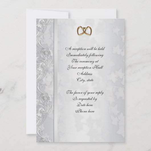 25e Jubileum gelofte vernieuwingsuitnodiging Kaart (Achterkant)