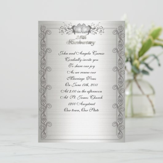 25e Jubileum gelofte vernieuwingsuitnodiging Kaart (Staand voorkant)