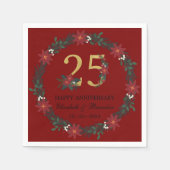 25e Jubileum gepersonaliseerde kerstservetten Servet (Voorkant)