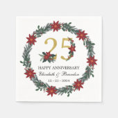 25e Jubileum gepersonaliseerde kerstservetten Servet (Voorkant)