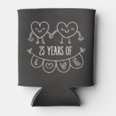 25e Jubileum Gift Chalk Hearts Blikjeskoeler (Voorkant)