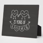 25e Jubileum Gift Chalk Hearts Fotoplaat (Zijkant)