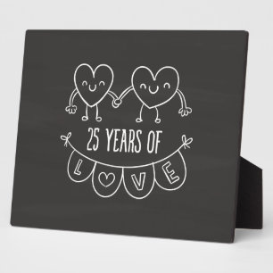 25e Jubileum Gift Chalk Hearts Fotoplaat