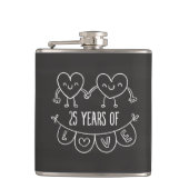 25e Jubileum Gift Chalk Hearts Heupfles (Voorkant)