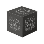 25e Jubileum Gift Chalk Hearts Kubus (Voorkant hoekig)