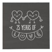 25e Jubileum Gift Chalk Hearts Kubus (Voorkant)