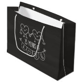 25e Jubileum Gift Chalk Hearts Large Cadeautasje (Voorkant Gekanteld)