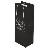 25e Jubileum Gift Chalk Hearts Wijn Cadeautas (Voorkant Gekanteld)