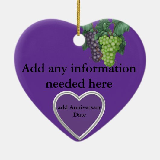 25e JUBILEUM GIFT - VERLIEZEN WIJN Keramisch Ornament (Achterkant)