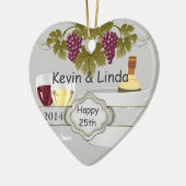 25e JUBILEUM GIFT - VERLIEZEN WIJN Keramisch Ornament (Links)