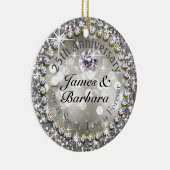 25e Jubileum Glitzy Diamond Bling Keramisch Ornament (Rechts)