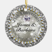 25e Jubileum Glitzy Diamond Bling Keramisch Ornament (Voorkant)