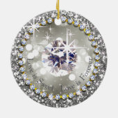 25e Jubileum Glitzy Diamond Bling Keramisch Ornament (Achterkant)