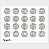 25e Jubileum Glitzy Diamond Bling | zilver Ronde Sticker (Vel)