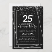 25e Jubileum Gold Border Save the Date Kaart (Voorkant)