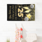 25e Jubileum Gold Glitter Confetti Champagne Spandoek (Insitu)