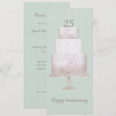 25e Jubileum - Groene linnen met aangepaste coatin Kaart (Voorkant / Achterkant)