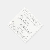 25e Jubileum Handtekening Silver Hearts Confetti Servet (Hoek)