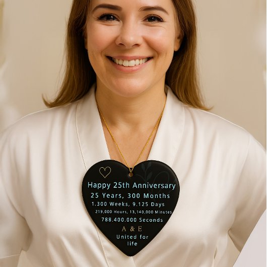 25e Jubileum Hart Keramisch Ornament