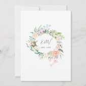 25e jubileum Hart Script Bloem Monogram Kaart (Achterkant)