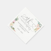 25e Jubileum Heart Script Rozen Bloemen Servet (Hoek)