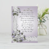 25e jubileum hernieuwde belofte witte rozen kaart (Staand voorkant)