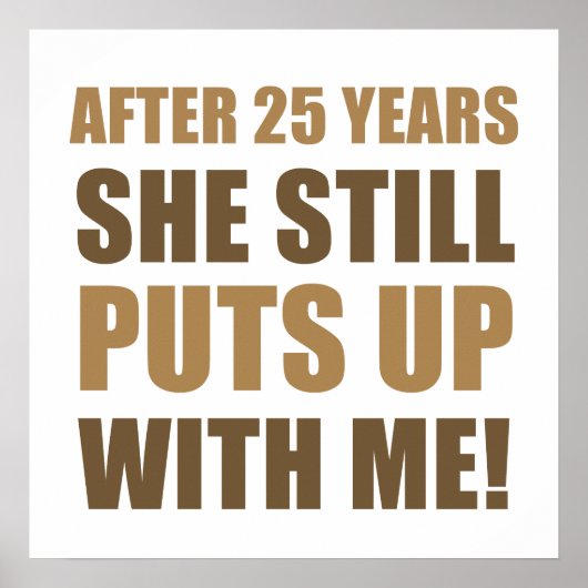 25e Jubileum Humor voor mannen Poster (Voorkant)