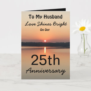 25e Jubileum Husband Love Shines Bright Sunset Kaart