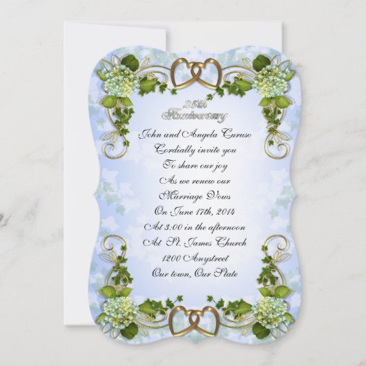 25e Jubileum Hydrangeas Kaart (Voorkant)